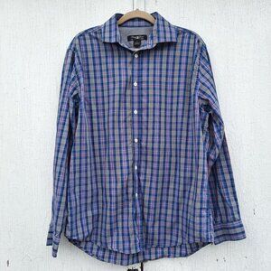 Pronto Uomo Men’s Plaid‎ Dress Button Shirt Large